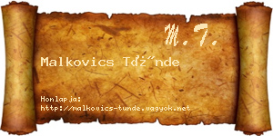 Malkovics Tünde névjegykártya