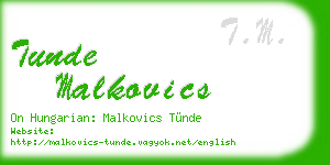 tunde malkovics business card